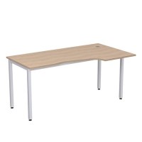 Стиль 2М.121 (Дуб/Алюминий матовый) Стол криволинейный правый