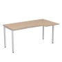 Стиль 2М.121 (Дуб/Алюминий матовый) Стол криволинейный правый