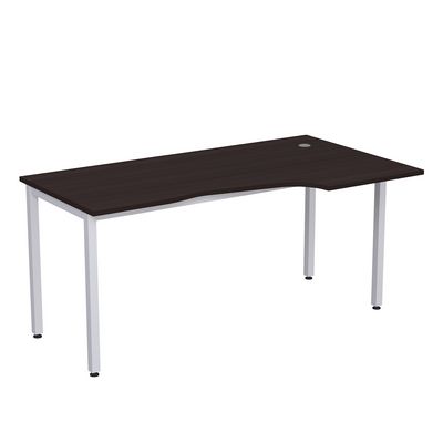 Стиль 2М.121 (Венге/Алюминий матовый) Стол криволинейный правый