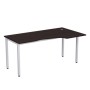 Стиль 2М.121 (Венге/Алюминий матовый) Стол криволинейный правый