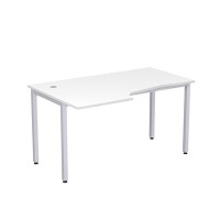 Стиль 2М.122 (Белый/Алюминий матовый) Стол криволинейный левый