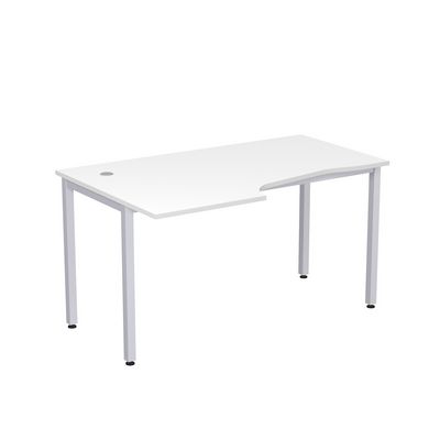 Стиль 2М.122 (Белый/Алюминий матовый) Стол криволинейный левый