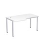Стиль 2М.122 (Белый/Алюминий матовый) Стол криволинейный левый