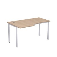 Стиль 2М.122 (Дуб/Алюминий матовый) Стол криволинейный левый