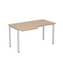 Стиль 2М.122 (Дуб/Алюминий матовый) Стол криволинейный левый