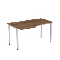 Стиль 2М.122 (Шамони темный/Алюминий матовый) Стол криволинейный левый