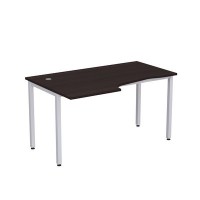 Стиль 2М.122 (Венге/Алюминий матовый) Стол криволинейный левый