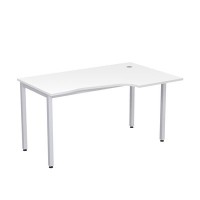 Стиль 2М.123 (Белый/Алюминий матовый) Стол криволинейный правый