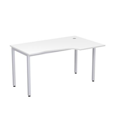 Стиль 2М.123 (Белый/Алюминий матовый) Стол криволинейный правый