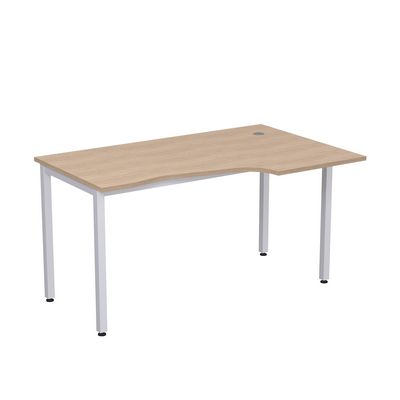 Стиль 2М.123 (Дуб/Алюминий матовый) Стол криволинейный правый