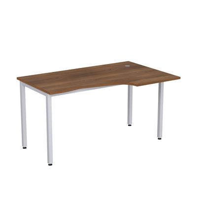 Стиль 2М.123 (Шамони темный/Алюминий матовый) Стол криволинейный правый