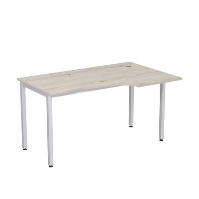 Стиль 2М.123 (Сканди/Алюминий матовый) Стол криволинейный правый