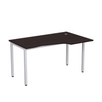 Стиль 2М.123 (Венге/Алюминий матовый) Стол криволинейный правый