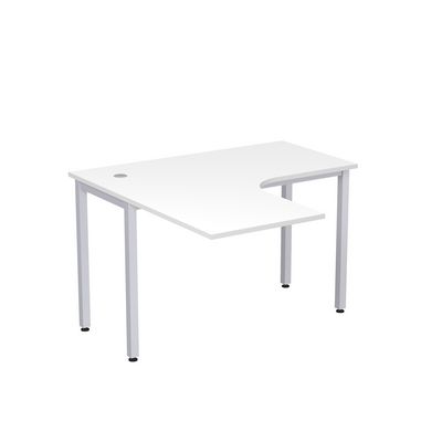 Стиль 2М.128 (Белый/Алюминий матовый) Стол криволинейный левый