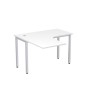 Стиль 2М.128 (Белый/Алюминий матовый) Стол криволинейный левый