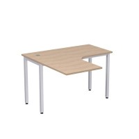 Стиль 2М.128 (Дуб/Алюминий матовый) Стол криволинейный левый