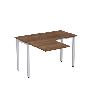 Стиль 2М.128 (Шамони темный/Алюминий матовый) Стол криволинейный левый