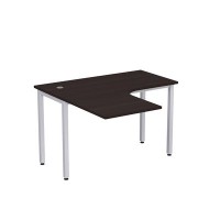 Стиль 2М.128 (Венге/Алюминий матовый) Стол криволинейный левый