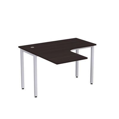 Стиль 2М.128 (Венге/Алюминий матовый) Стол криволинейный левый