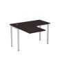 Стиль 2М.128 (Венге/Алюминий матовый) Стол криволинейный левый
