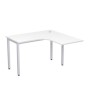 Стиль 2М.129 (Белый/Алюминий матовый) Стол криволинейный правый