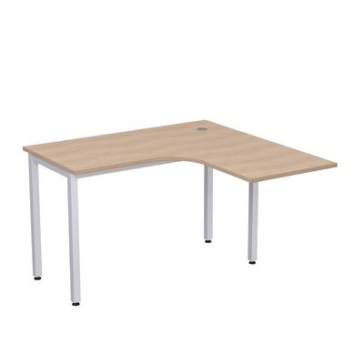 Стиль 2М.129 (Дуб/Алюминий матовый) Стол криволинейный правый