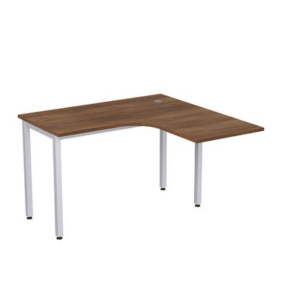 Стиль 2М.129 (Шамони темный/Алюминий матовый) Стол криволинейный правый