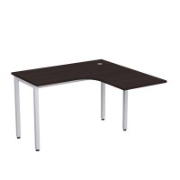 Стиль 2М.129 (Венге/Алюминий матовый) Стол криволинейный правый