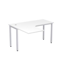 Стиль 2М.130 (Белый/Алюминий матовый) Стол криволинейный левый