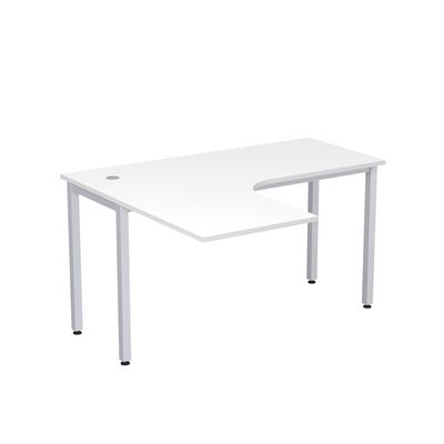 Стиль 2М.130 (Белый/Алюминий матовый) Стол криволинейный левый