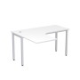 Стиль 2М.130 (Белый/Алюминий матовый) Стол криволинейный левый