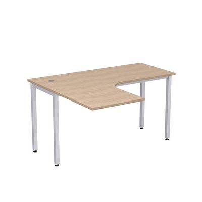 Стиль 2М.130 (Дуб/Алюминий матовый) Стол криволинейный левый