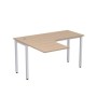 Стиль 2М.130 (Дуб/Алюминий матовый) Стол криволинейный левый