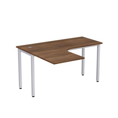 Стиль 2М.130 (Шамони темный/Алюминий матовый) Стол криволинейный левый