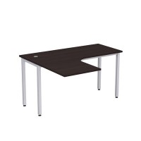 Стиль 2М.130 (Венге/Алюминий матовый) Стол криволинейный левый