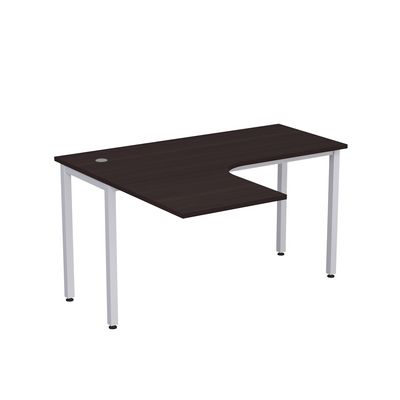 Стиль 2М.130 (Венге/Алюминий матовый) Стол криволинейный левый