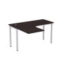 Стиль 2М.130 (Венге/Алюминий матовый) Стол криволинейный левый