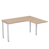 Стиль 2М.131 (Дуб/Алюминий матовый) Стол криволинейный правый