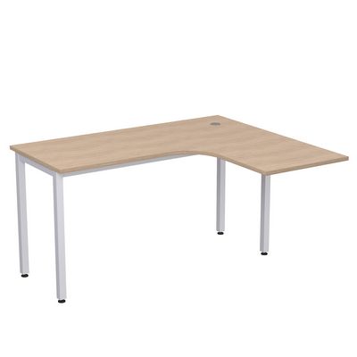 Стиль 2М.131 (Дуб/Алюминий матовый) Стол криволинейный правый