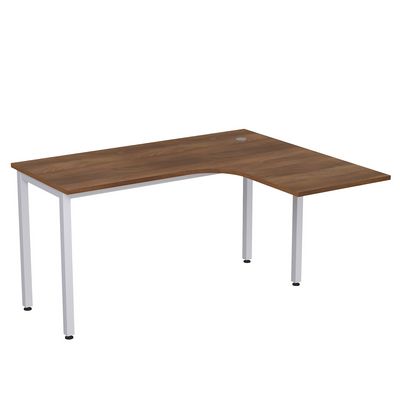 Стиль 2М.131 (Шамони темный/Алюминий матовый) Стол криволинейный правый