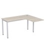 Стиль 2М.131 (Сканди/Алюминий матовый) Стол криволинейный правый