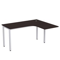 Стиль 2М.131 (Венге/Алюминий матовый) Стол криволинейный правый