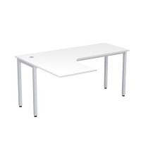 Стиль 2М.132 (Белый/Алюминий матовый) Стол криволинейный левый
