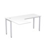 Стиль 2М.132 (Белый/Алюминий матовый) Стол криволинейный левый