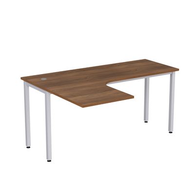 Стиль 2М.132 (Шамони темный/Алюминий матовый) Стол криволинейный левый