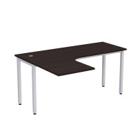 Стиль 2М.132 (Венге/Алюминий матовый) Стол криволинейный левый