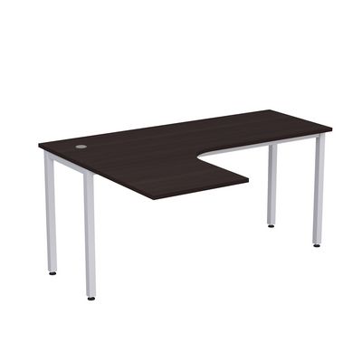 Стиль 2М.132 (Венге/Алюминий матовый) Стол криволинейный левый