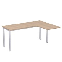 Стиль 2М.133 (Дуб/Алюминий матовый) Стол криволинейный правый