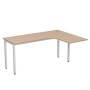 Стиль 2М.133 (Дуб/Алюминий матовый) Стол криволинейный правый