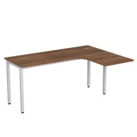 Стиль 2М.133 (Шамони темный/Алюминий матовый) Стол криволинейный правый